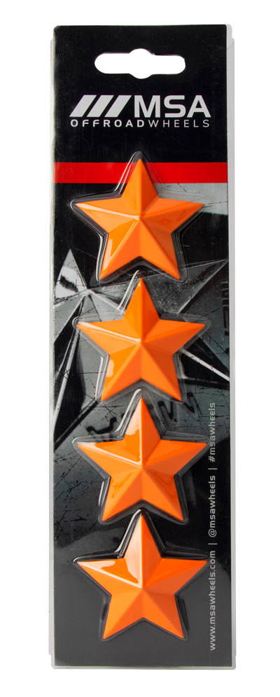 MSA Offroad Orange Star Logo (4PK) For MSA Wheels