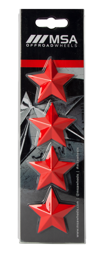 MSA Offroad Red Star Logo (4PK) For MSA Wheels