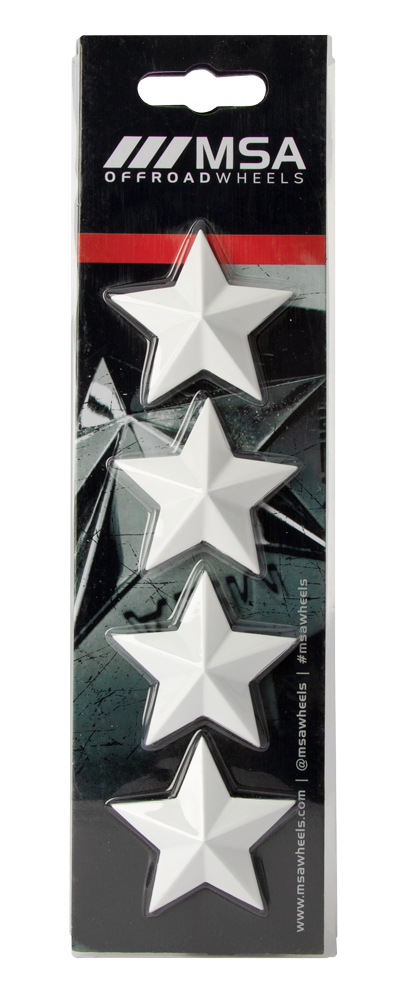 MSA Offroad White Star Logo (4PK) For MSA Wheels
