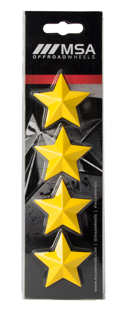 MSA Offroad Yellow Star Logo (4PK) For MSA Wheels