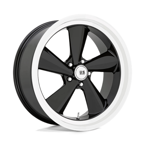 US Mag 1PC 22x9 136 GLOSS BLACK W/ DIAMOND CUT LIP +15mm