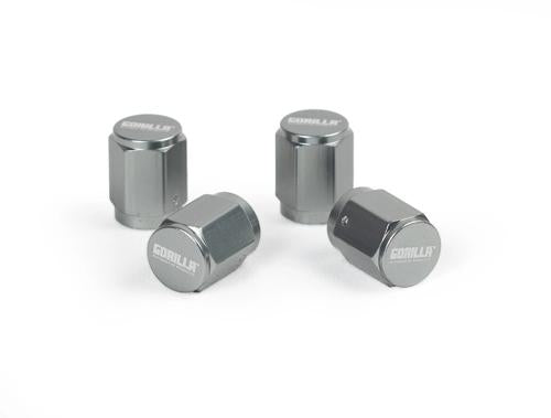 Gorilla Automotive Gorilla Valve Stem Cap Alum Gray 4-Pack