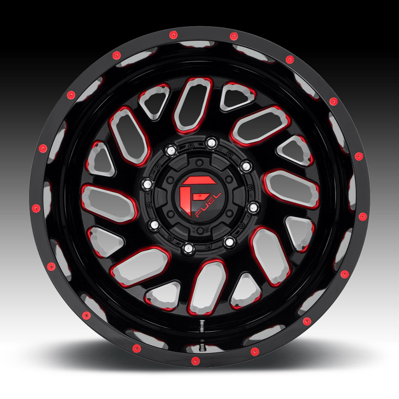 Fuel Dually Rear Cap Gloss Black with Red Logo for 17/82