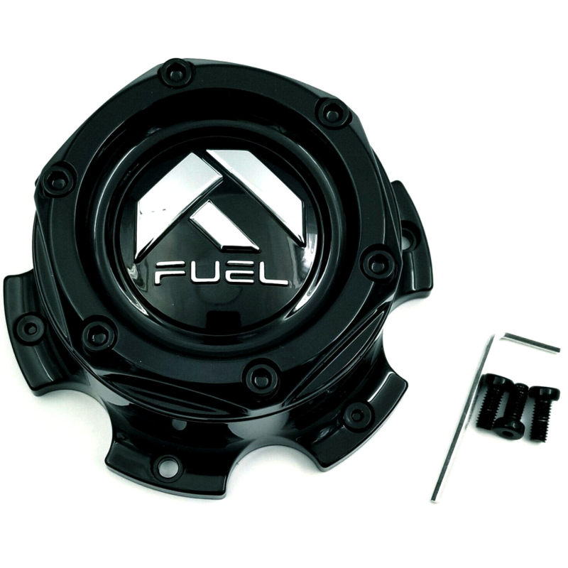 Fuel Gloss Black Dually Front Hub Cap for 10X225