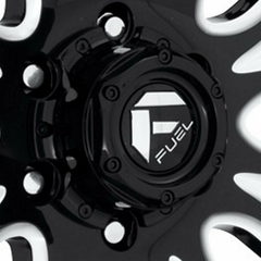 Fuel Gloss Black with Chrome Bolt-On Hub Cap for 8X180