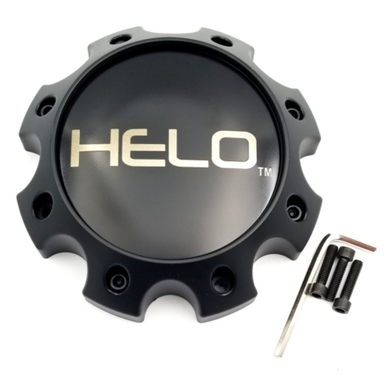HELO Satin Black DTCC Hub Cap For 8 Lug H42
