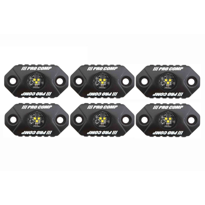 Pro Comp Lightning White Rock Light Kit 6PC