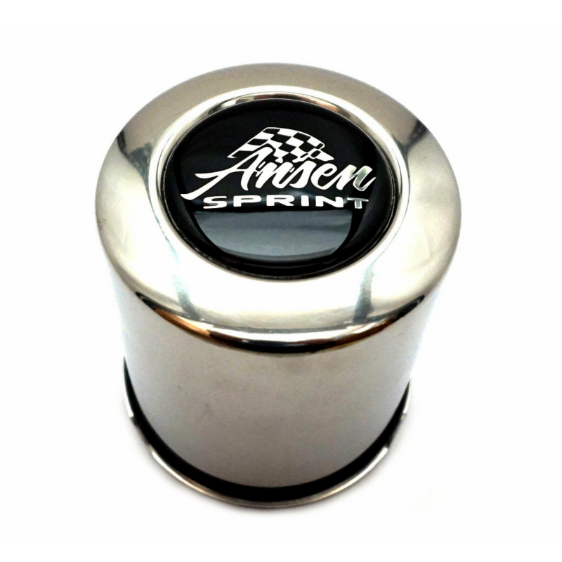 American Racing Vintage Chrome Steel Push-Through Small 5-Lug Cap with Ansen Logo