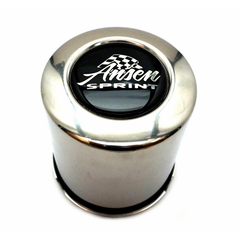 American Racing Vintage Chrome Steel Push-Through Small 5-Lug Cap with Ansen Logo