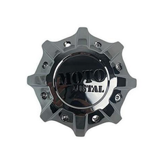 Moto Metal Bolt-On Chrome With Gloss Black Logo Hub Cap For 8X6.5/180