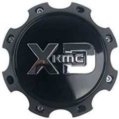 XDS Bolt-On Satin Black With Gloss Black & Black Logo Hub Cap For 8X170