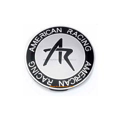 American Racing Cap Black Snap-In 62BC Silver AR Logo