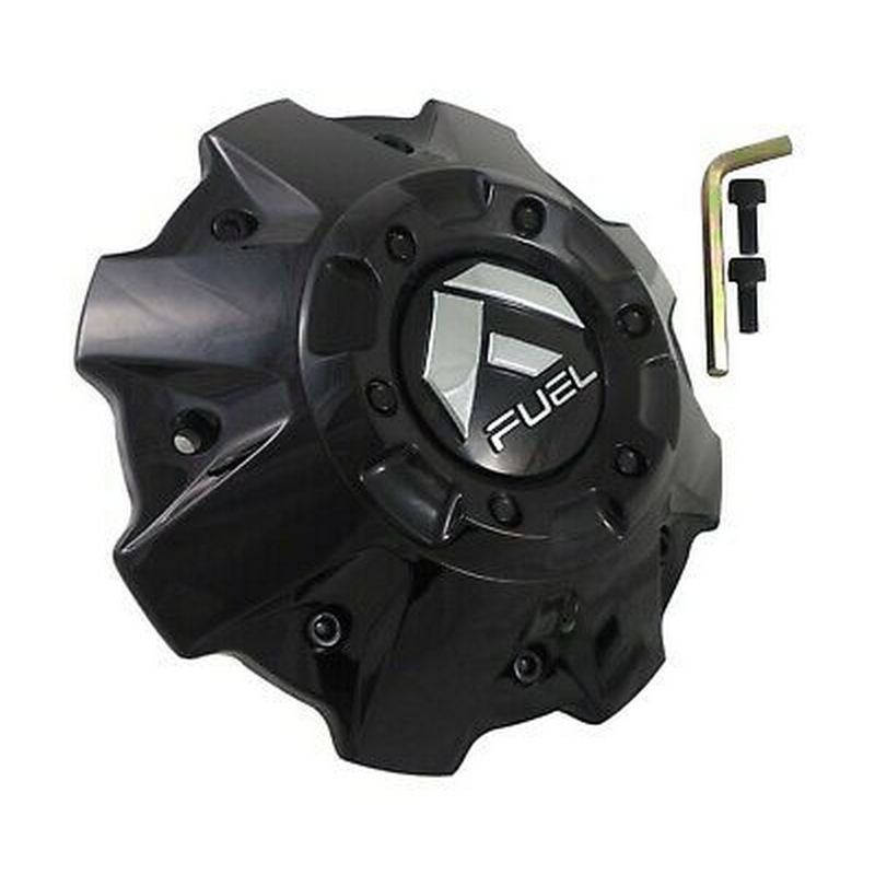 Fuel Gloss Black Cap Flat with Black Bolts