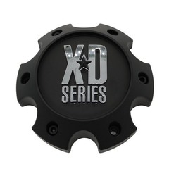 XDS Bolt-On Satin Black With Gloss Black & Black Logo Hub Cap For 6X5.5
