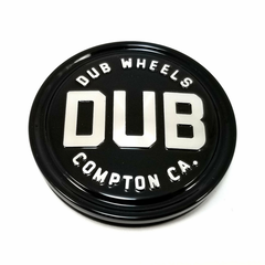 Dub Compton 3" Flat Hub Cap - Gloss Black with Silver Logo