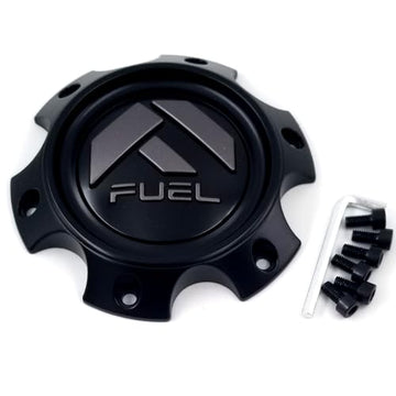 Fuel Matte Black Bolt-On Hub Cap with Gunmetal Logo for 6x5.5