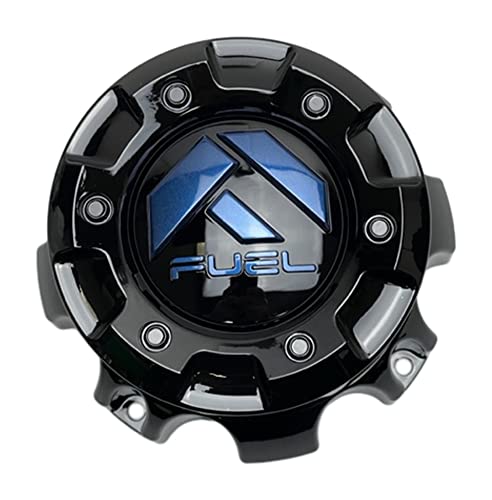 Fuel Cap Bolt-On Gloss Black with Blue - 8X170 Hub Cap