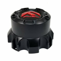 Fuel Bolt-On Hub Cap in Matte Black with Red and Black Logo for 5x5.0