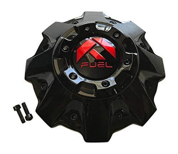 Fuel Snap-In Hub Cap Matte Black with Red Logo - Small Bore (3.18")