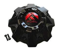 Fuel Snap-In Hub Cap Matte Black with Red Logo - Small Bore (3.18")