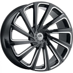 Luxxx Alloys 20x8.5 LUX22 Gloss Black with Milled Spoke Accents +30mm - HulkOffsets