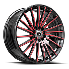 Spec-1 18x8 SP-68 Gloss Black & Red Machined +38mm