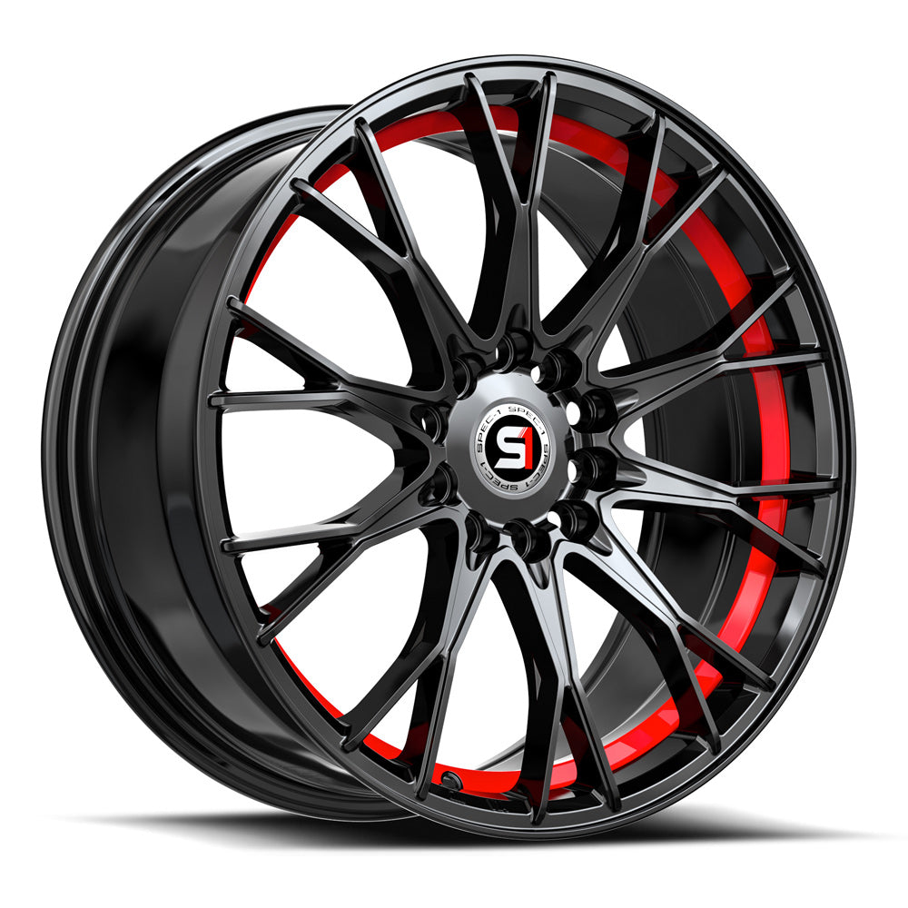 Spec-1 17x7.5 SP-59 Gloss Black & Red Undercut +42mm