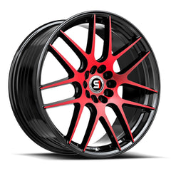 Spec-1 17x8 SP-65 Gloss Black & Red Machined +42mm