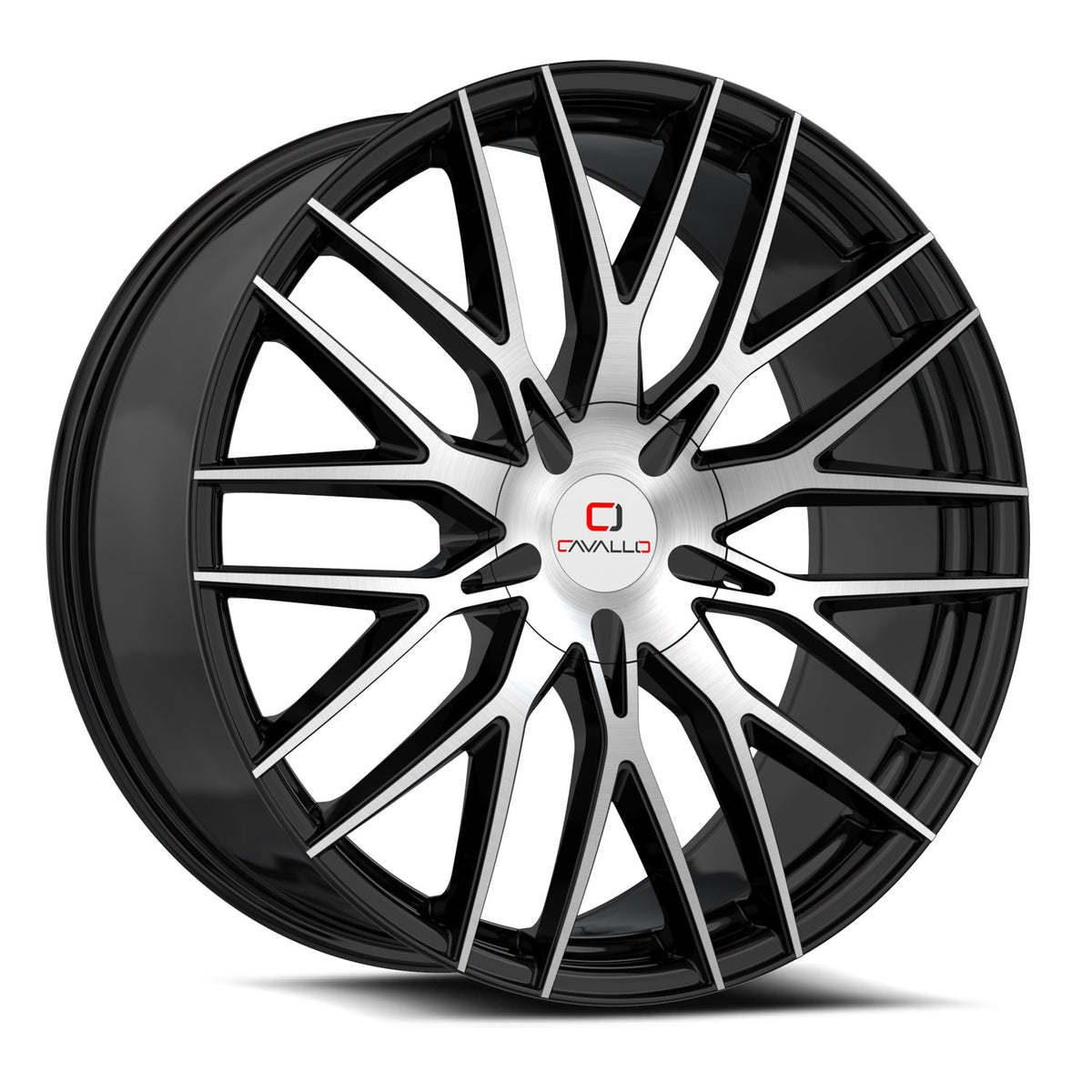 Cavallo 18x8 CLV-45 Gloss Black & Machined +35mm