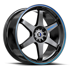 Spec-1 19x8.5 SPT-33 Gloss Black & Blue Line +38mm