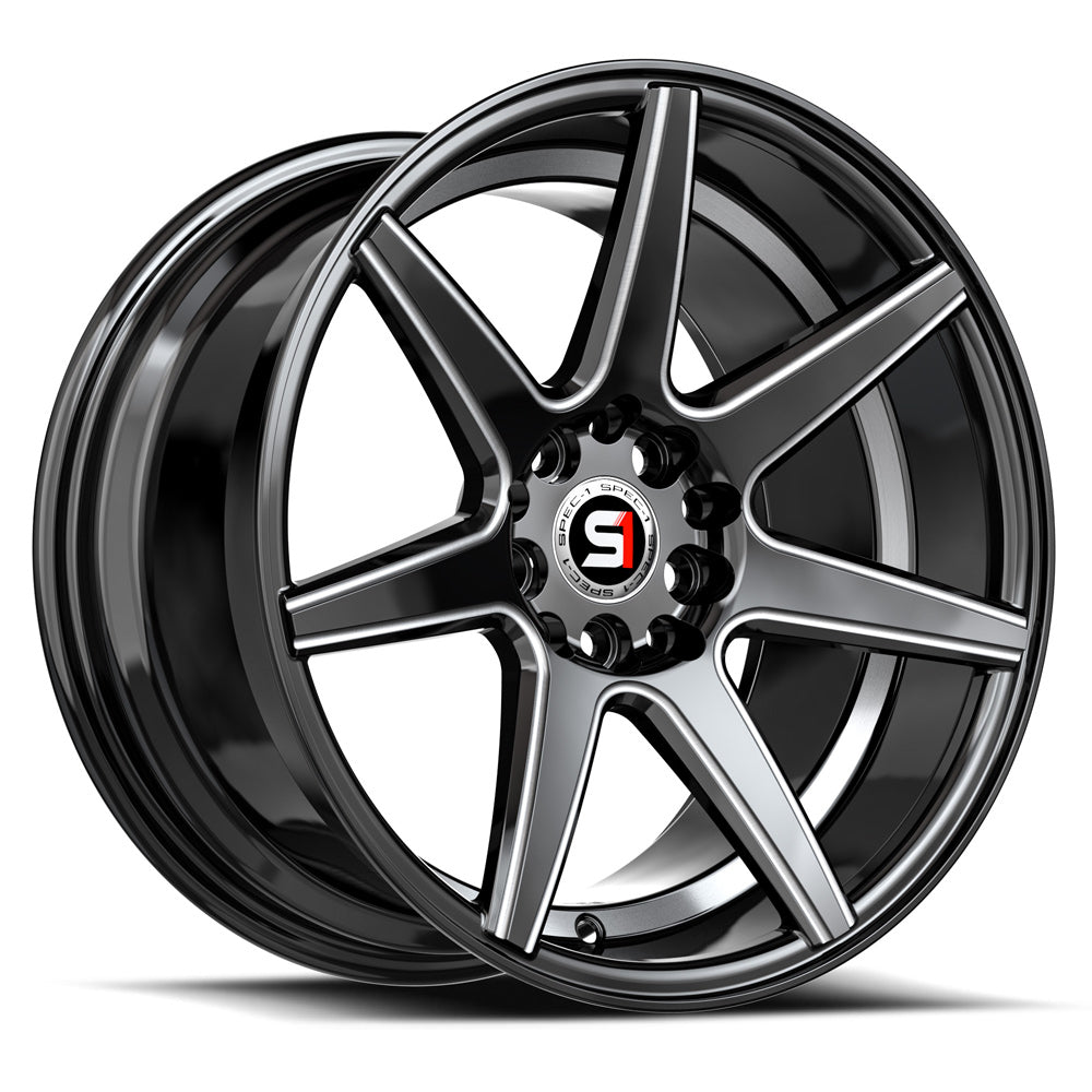 18x8 Wheel Gloss Black Milled & Undercut +38mm Spec-1 | SP-73 – Hulk ...