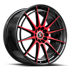 Spec-1 17x8 SP-64 Gloss Black & Red Machined +42mm