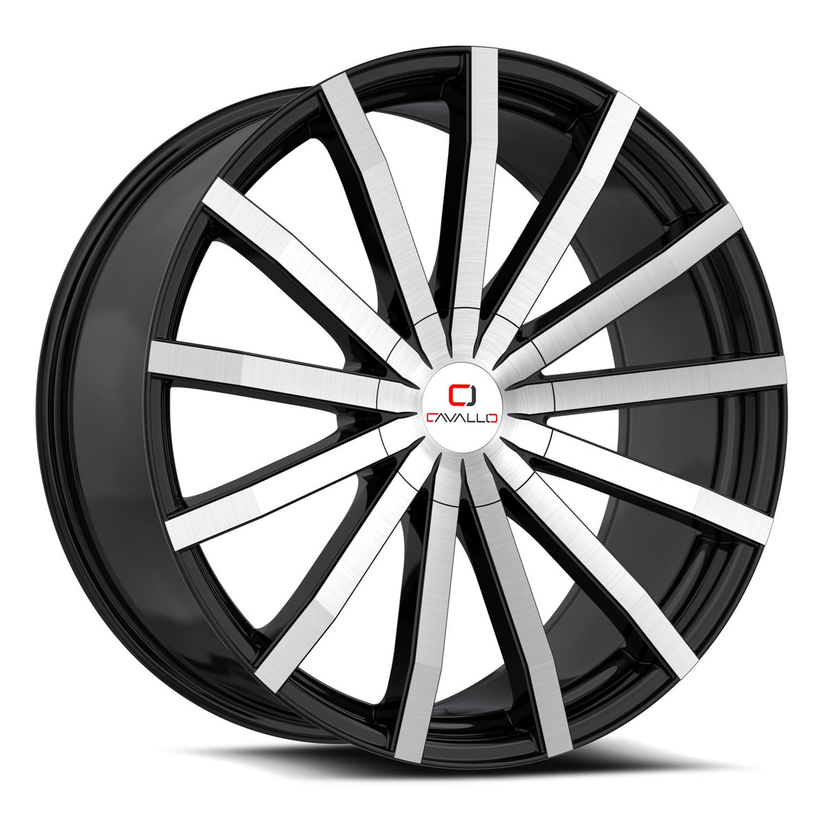 Cavallo 22x9.5 CLV-52 Gloss Black & Machined +18mm