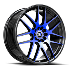 Spec-1 18x10 SP-65 Gloss Black & Blue Machined +42mm