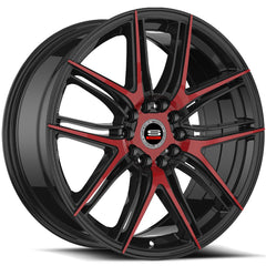 Spec-1 17x7.5 SP-56 Gloss Black & Red Machined +42mm