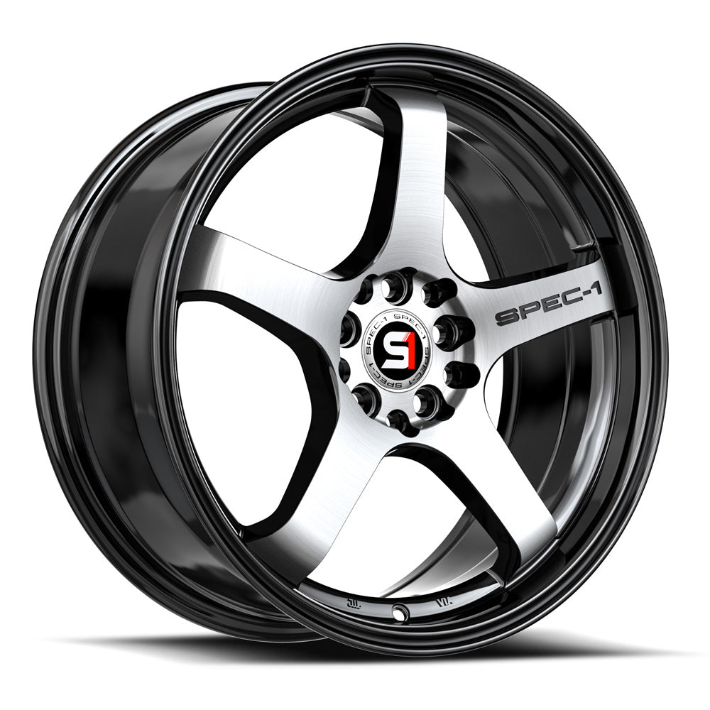 Spec-1 18x8.5 SPT-31 Gloss Black & Machined +38mm