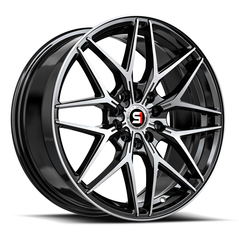 Spec-1 17x7.5 SP-60 Gloss Black & Machined +42mm