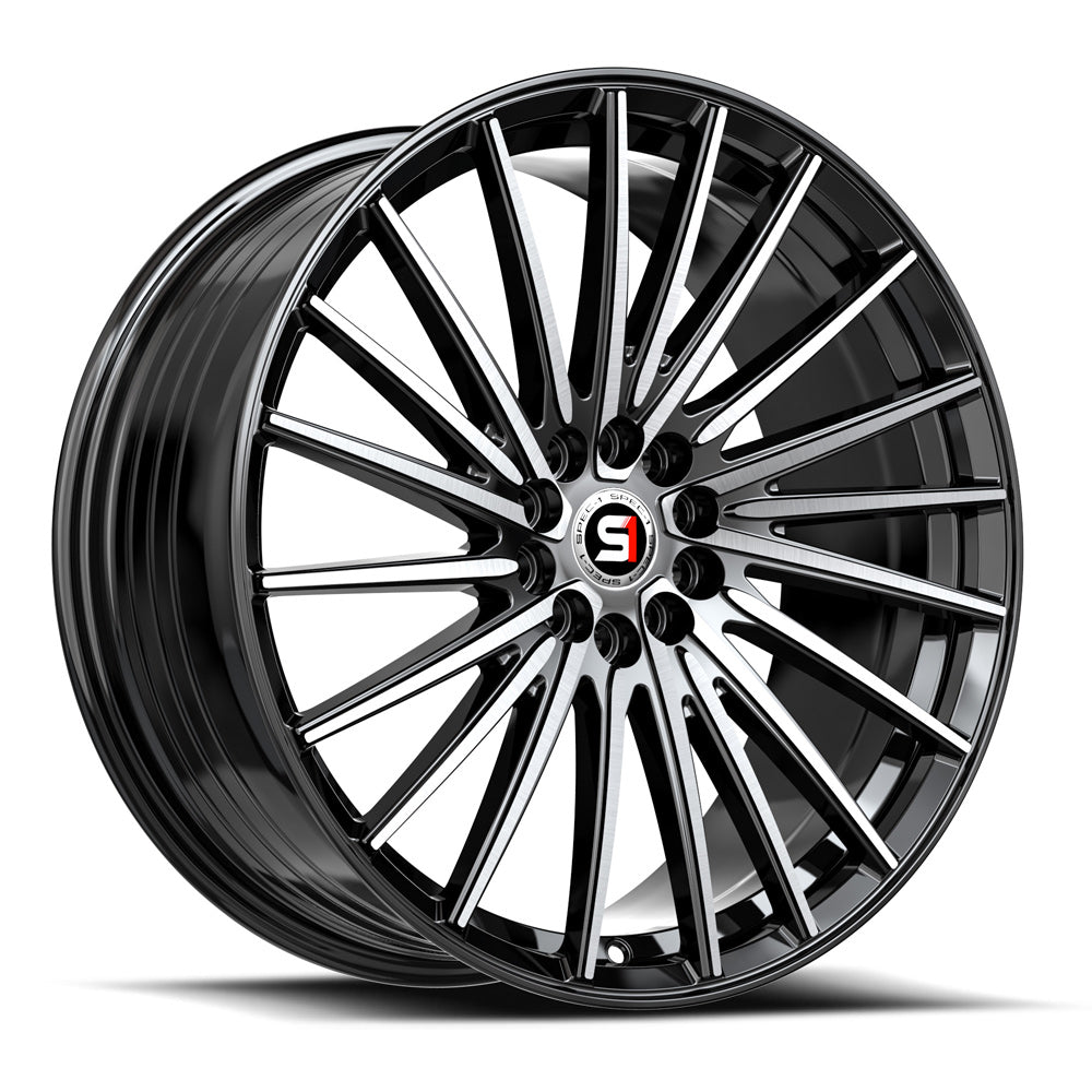 Spec-1 18x8 SP-68 Gloss Black & Machined +38mm