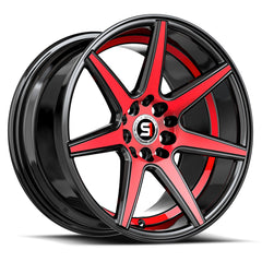 Spec-1 18x8 SP-73 Gloss Black Red Machined & Undercut +38mm