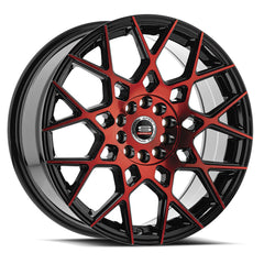 Spec-1 20x8.5 SP-52 Gloss Black & Red Machined +38mm