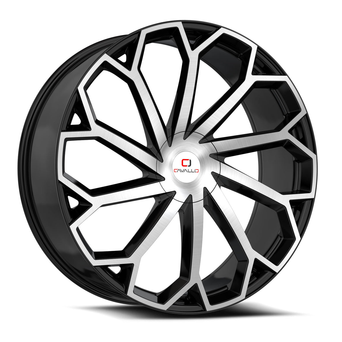 Cavallo 18x8 CLV-51 Gloss Black & Machined +35mm