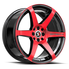 Spec-1 18x9 SPT-32 Gloss Black & Red Machined +38mm