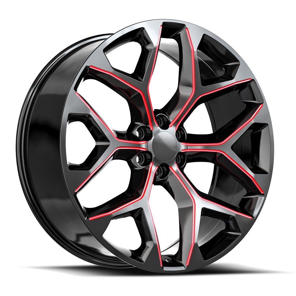 O.E. Revolution 26x10 G-09 Gloss Black & Red Milled +24mm