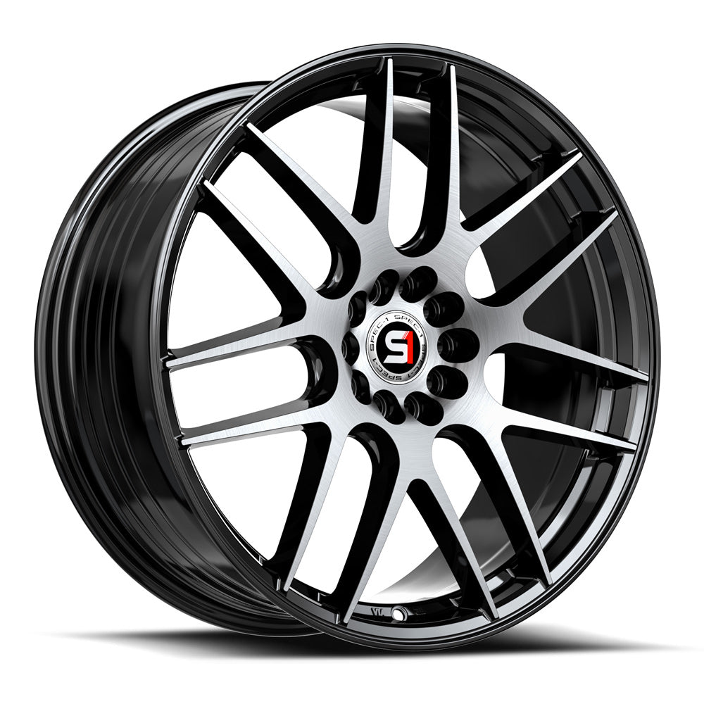 Spec-1 20x8.5 SP-65 Gloss Black & Machined +38mm