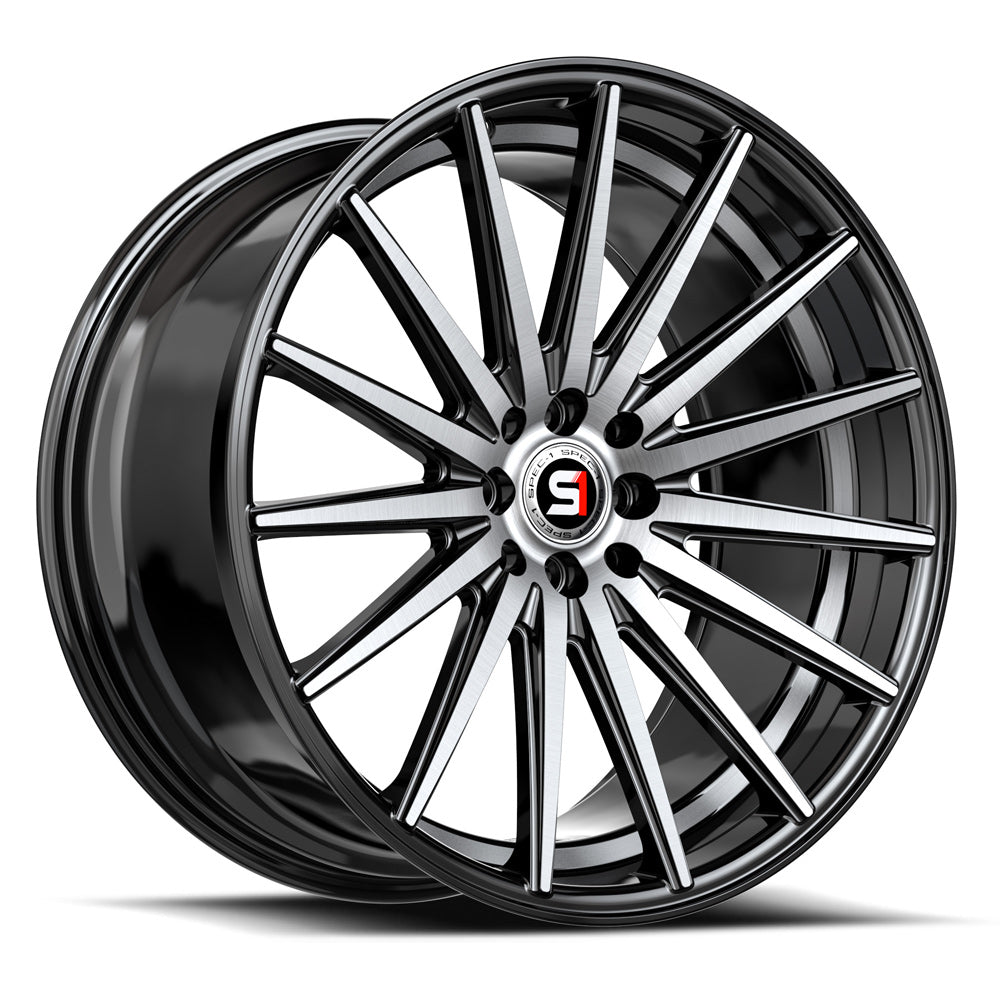 Spec-1 18x9 SP-69 Gloss Black & Machined & Undercut +42mm