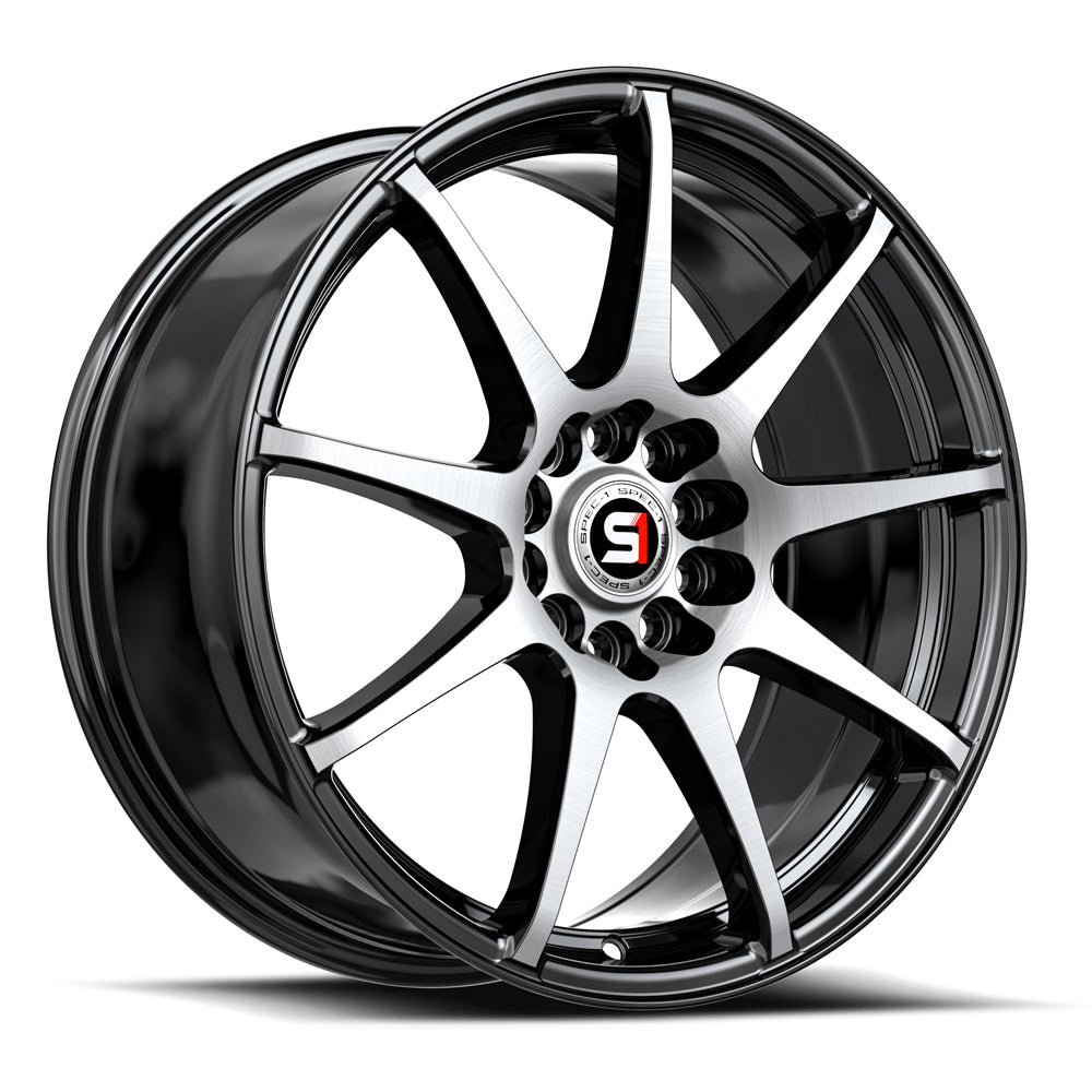 Spec-1 18x8 SP-67 Gloss Black & Machined +38mm