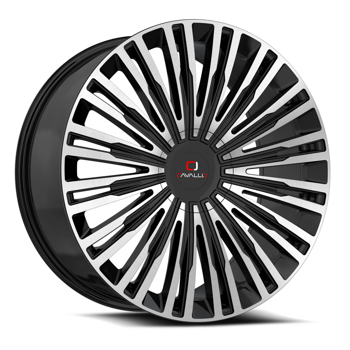 Cavallo 22x8.5 CLV-48 Gloss Black & Machined +38mm