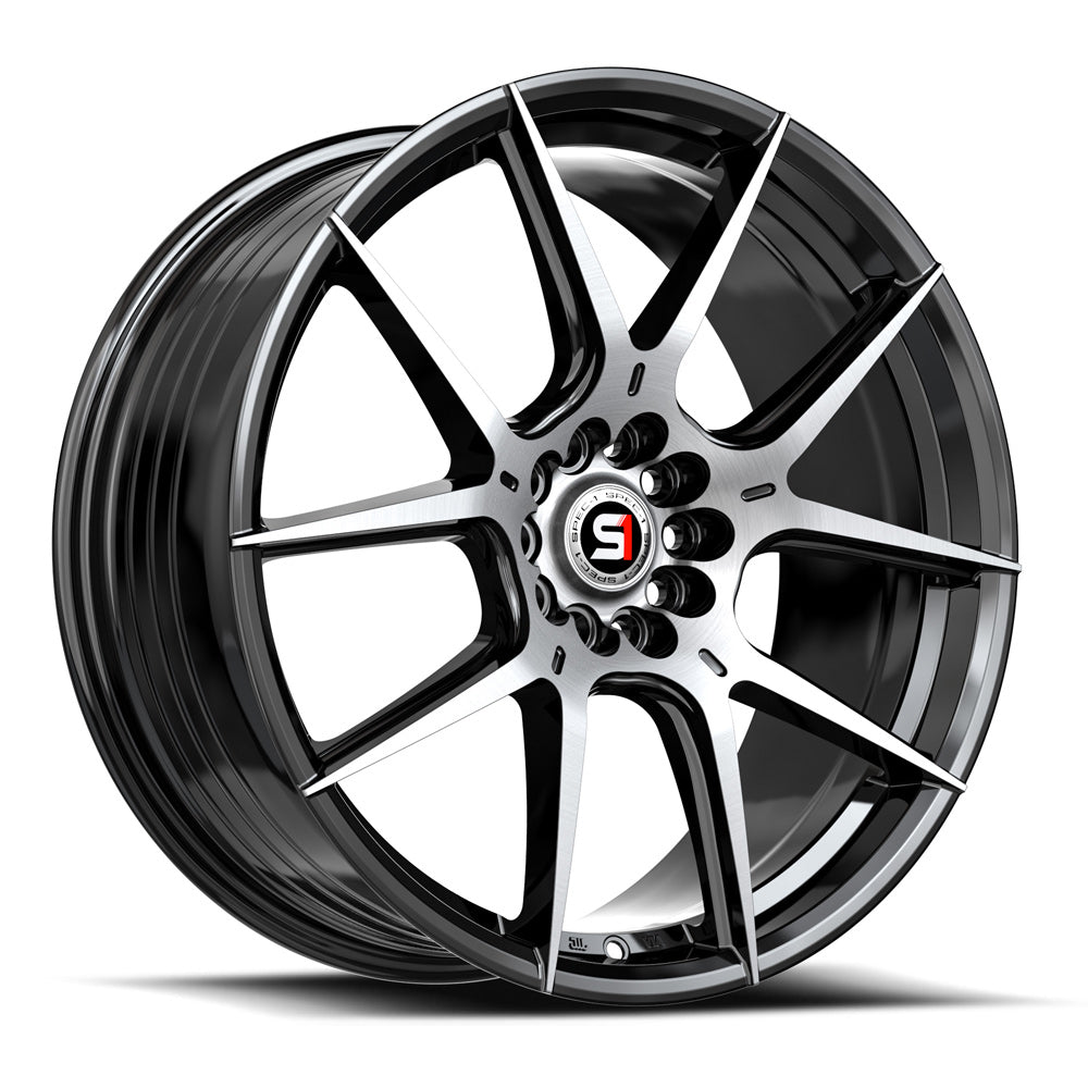 Spec-1 18x8 SP-71 Gloss Black & Machined +38mm