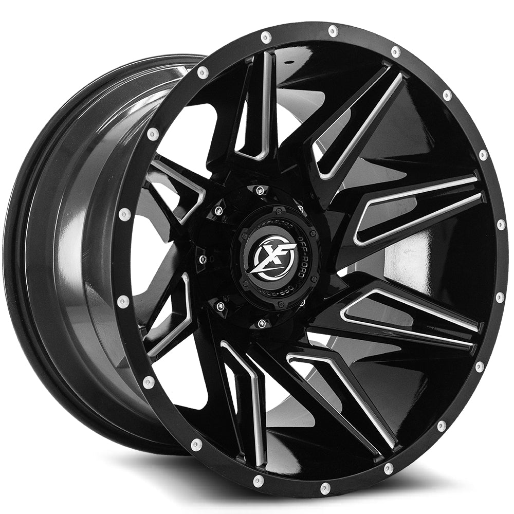 XF Off-Road 20x10 XF-218 Gloss Black & Milled -12mm