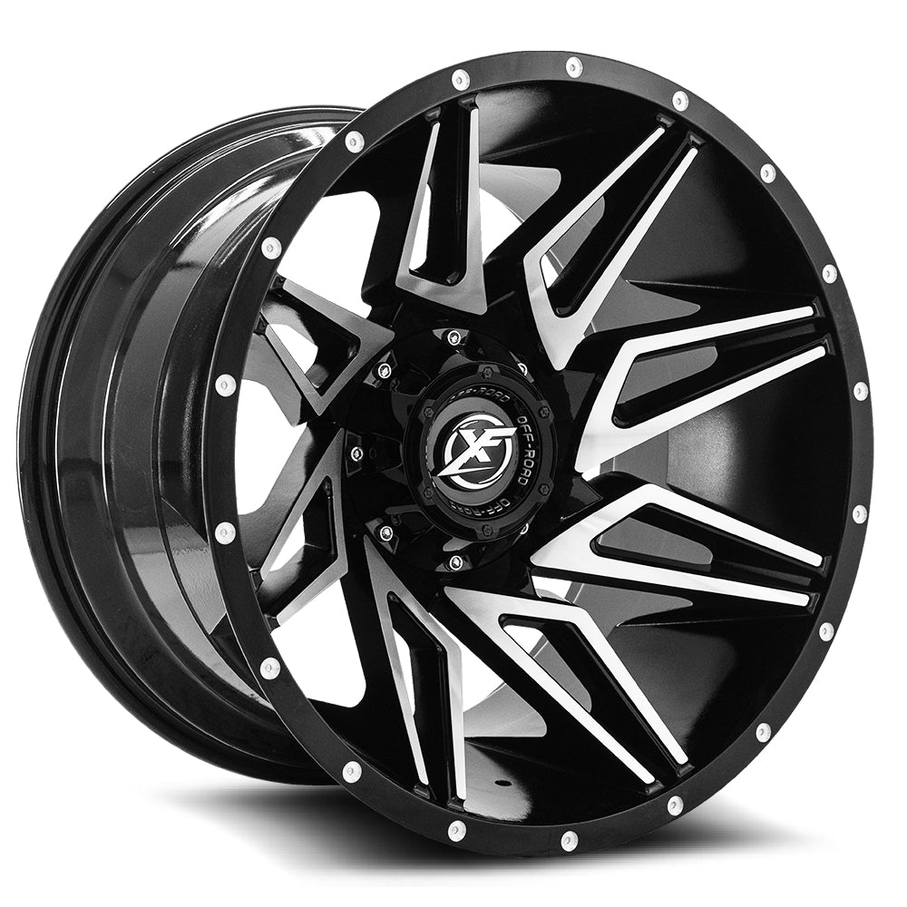 XF Off-Road 20x9 XF-218 Gloss Black & Machined +0mm